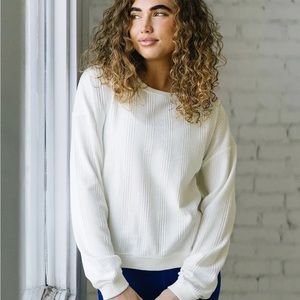White Textured Riley Sweatshirt